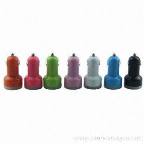 2014 Newest Colorful Double USB Car Charger for iPhone and iPad